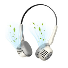 Tragbarer Nackenventilator, Flügelloser Ventilator, über USB Wiederaufladbarer Tragbarer Kühlventilator, 5 Geschwindigkeiten Einstellbar, Starker
