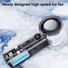 Turbo Fan AI High Speed Handheld Cooling Fan 100 Levels Adjustable Digital Display for Travel/Work/Home/Outdoor A
