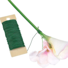 2X Floral Arrangement Tool Kit Floral Tape Stem Wrap Green Stem Wire Floral Wire for Bouquet Stem Wrap Florist