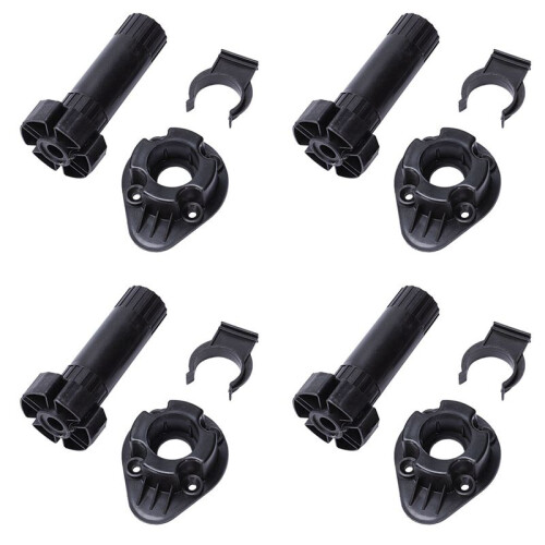 8X Plastic Adjustable Height Kitchen Cupboard Plinth Foot Leg Pair Black
