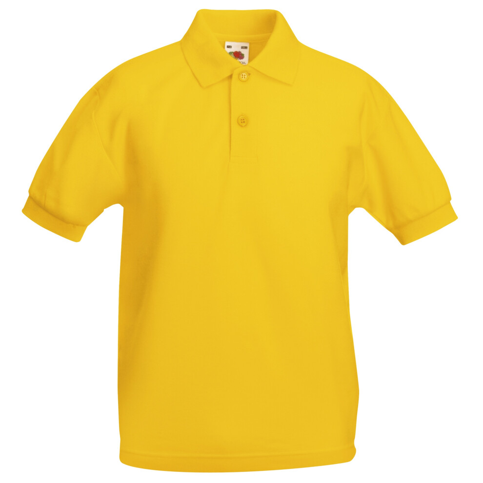 Fruit Of The Loom (3-4, Sunflower) Childrens/Kids Pique Short-Sleeved Polo Shirt