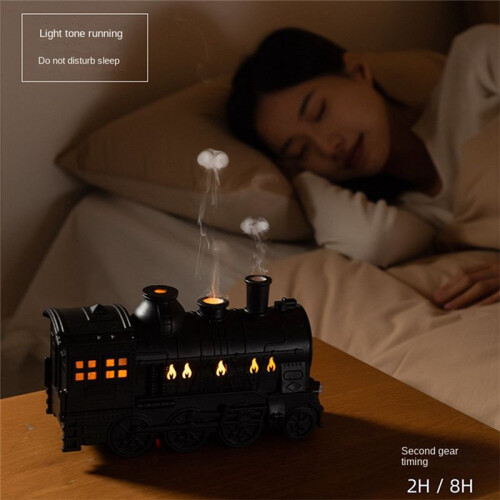 Train Shape Aromatherapy Essential Oil Diffuser Ultrasonic Cool Mist Air Humidifier with LED Lamp US Plug 2