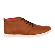 (11 UK, Tan) Lee Cooper Mens Finch Faux Leather Flat Chukka Boots