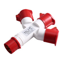 Y-Type Industrial Plug 16A 4 Pin 3 Way 220V IP44 Multi-Function Waterproof Industrial Field Plug Electrical Connector