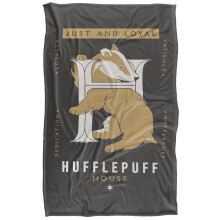 (152cm x 127cm, Grey/White/Gold) Harry Potter Just And Loyal Hufflepuff Blanket