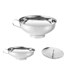 Juego de Embudos de Acero Inoxidable para Conservas de 3 Piezas, de Boca Ancha con Colador Removible para Mermelada y Aceite