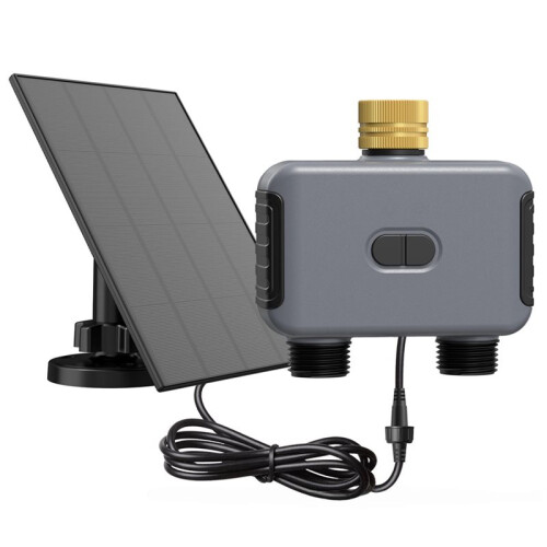 Dual-Channel WiFi Water Valve Controller for Garden Hose Automatic Drip Irrigation Function 3/4" Thread (Imperial)