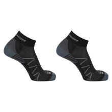 (7.5 UK-10 UK, Black/Grey) Salomon Unisex Adult Hornet Socks (Pack of 2)