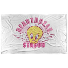 (147cm x 91cm, White/Pink/Yellow) Looney Tunes Tweety Heartbreak Season Valentine Blanket