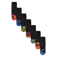 (4 UK-6 UK, Multicoloured) Ex Store Childrens/Kids Dinosaur Cotton Socks (Pack of 7)