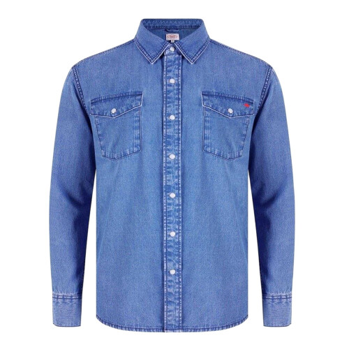 Lee Cooper Lee Cooper Mens Denim Collared Long-Sleeved Shirt