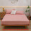(Pink) Simple Solid Color Design Fitted Sheet Suitable For Environment Relaxing Sleep 1