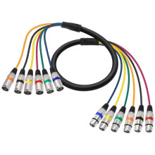 Câble XLR 3 Broches 6 Canaux Mâle à Femelle pour Extension Audio Équilibrée pour Enregistrement de Diffusion