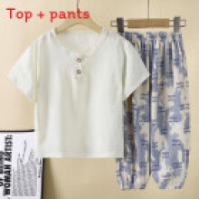 (Blue, 100cm) Toddler Boys Short Sleeve Pants Set With Breathable Fabric Summer Outings For