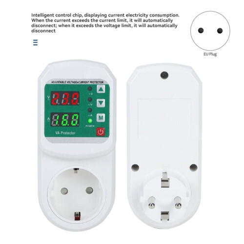 Multifunction over Voltage Current Protector EU Plug Socket Automatic Voltage Current Protector Socket