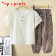 (Light Brown, 80cm) Toddler Boys Short Sleeve Pants Set With Breathable Fabric Summer Outings For