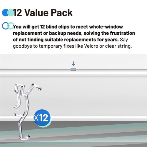 12 Pack Valance Clips for Horizontal Blinds, Clear Plastic Clips for Home