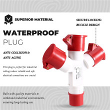Y-Type Industrial Plug 16A 4 Pin 3 Way 220V IP44 Multi-Function Waterproof Industrial Field Plug Electrical Connector