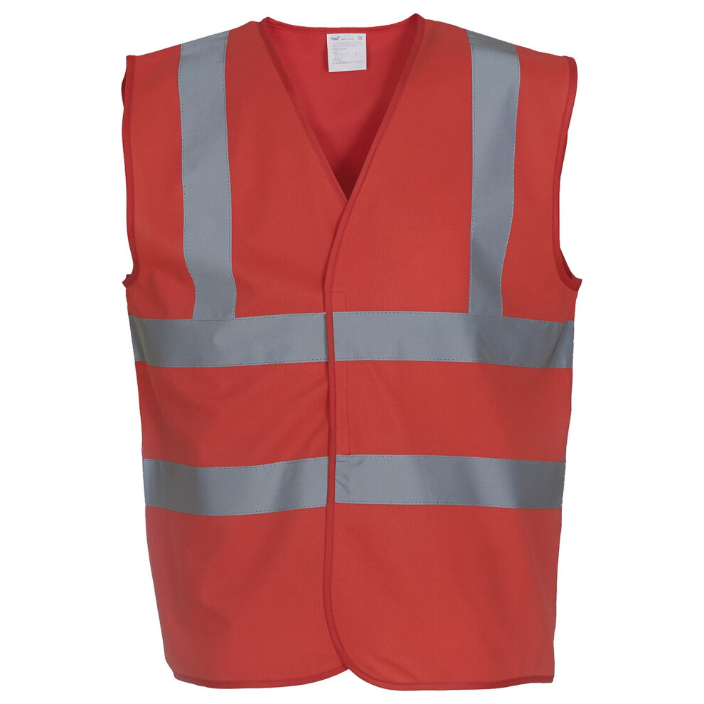 (3Xl, Red) Yoko Unisex Adult Hi-Vis Waistcoat 5063470308620