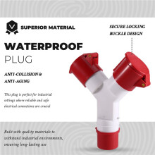 Y-Type Industrial Plug 16A 4 Pin 2 Way 220V IP44 Multi-Function Waterproof Industrial Field Plug Electrical Connector