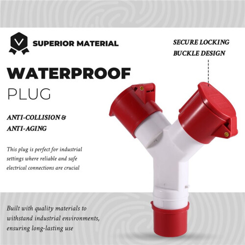 Y-Type Industrial Plug 16A 4 Pin 2 Way 220V IP44 Multi-Function Waterproof Industrial Field Plug Electrical Connector