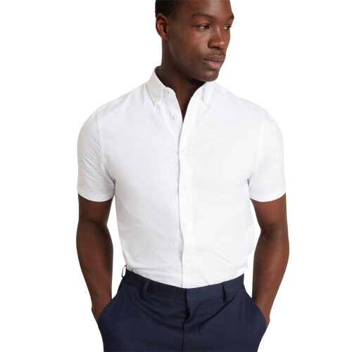 Ted Baker (M, White) Ted Baker Mens Oxford Regular Short-Sleeved Shirt 2