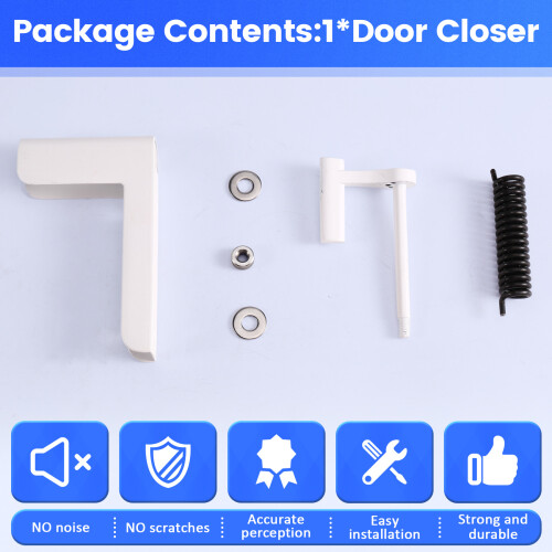 Door Closer for Light Interior Doors - No Drilling, No Screws, Adjustable Closing Force 1