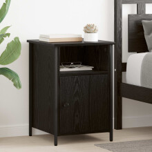 vidaXL Bedside Cabinet 2 pcs Black Oak 40 x 42 x 60 cm Engineered Wood