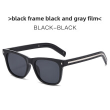 (Black)Minimalist Square Sunglasses Men Uv400 Polycarbonate For Summer Outdoor Sports