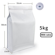 10 Piezas 5kg Bolsas de Almacenamiento de Granos de Café, Grandes Bolsas de Pie con Válvula para Nueces en Polvo Blancas