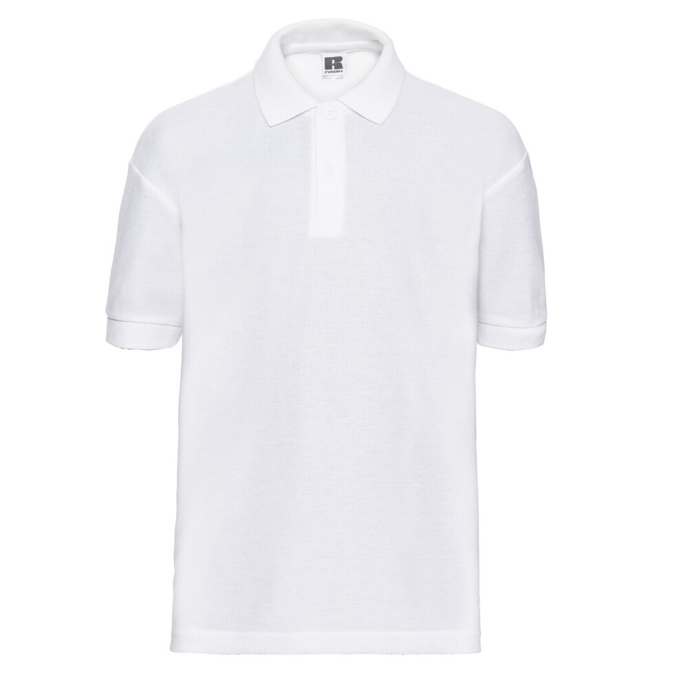 Russell Athletic Childrens Unisex Childrens/Kids Classic Polycotton Polo Shirt (White) - Size 11-12Y - Image 2