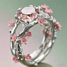 (Silver, 48.5mm) Minimalist Rose Elegant Gold Flower Ring With Geometric Shape For Use Daily