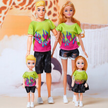 (Style B)4 peças bonecas 30 cm personagens da família usando sapatos com acessórios de moda para brincar