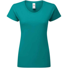(S, Ocean Teal) Fruit of the Loom Womens/Ladies Iconic 195 T-Shirt