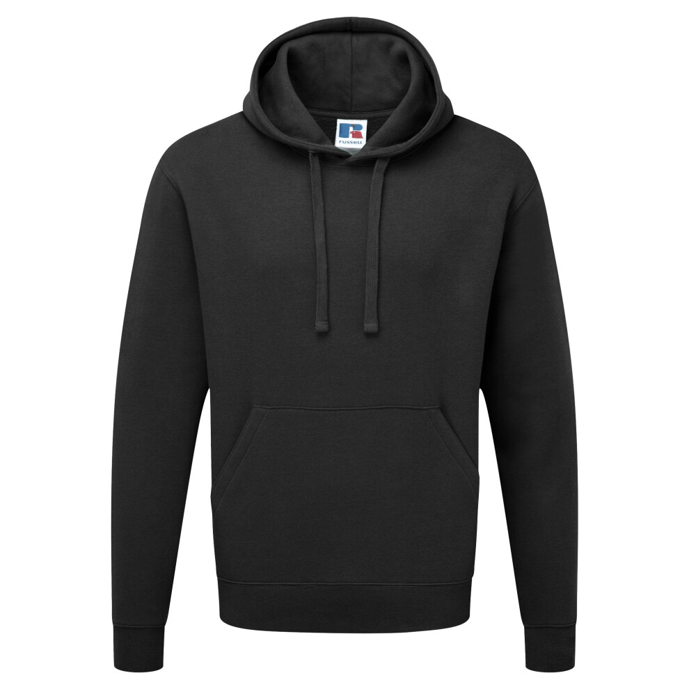 Russell (L, Black) Mens Authentic Hooded Sweatshirt / Hoodie