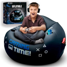 (Sofa)Espreguiçadeira inflável leve com porta-copo e bolsa lateral para fãs de jogos