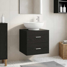 vidaXL Wall-Mounted Sink Vanity Black Oak 49.5 x 44.5 x 66.5 cm