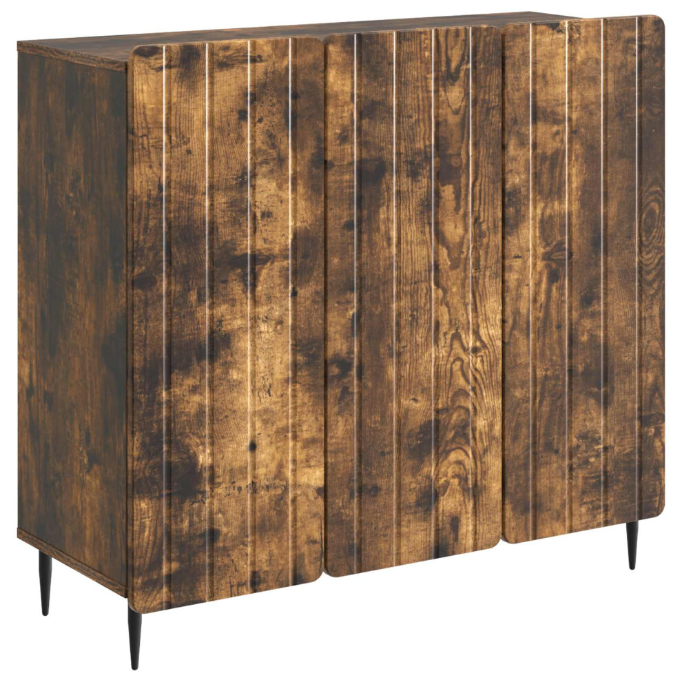 Vidaxl Sideboard Smoked Oak 89 X 34.5 X 82 Cm Engineered Wood