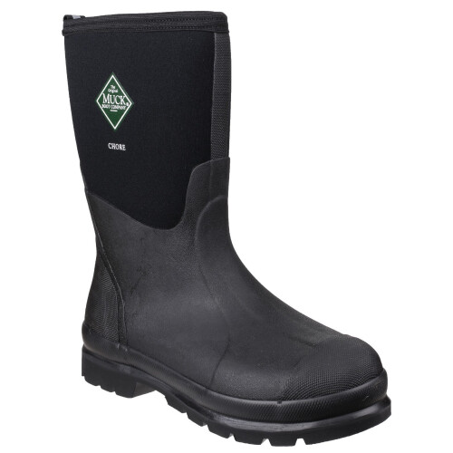 (5 UK, Black) Muck Boots Unisex Chore Classic Mid Wellingtons