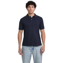 (S, Ocean Blue) Guess Mens Embroidered Logo Short-Sleeved Polo Shirt