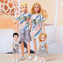 (Style G)4 peças bonecas 30 cm personagens da família usando sapatos com acessórios de moda para brincar
