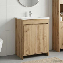 vidaXL Badunterschrank Artisan-Eiche 56 x 37,5 x 81 cm Holzwerkstoff