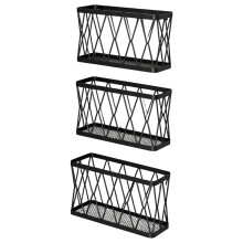 Organisateur de Cabinet Adhésif en Pack de 3 - Support de Porte de Garde-Manger Monté au Mur pour Kit de Couvercle de Cuisine