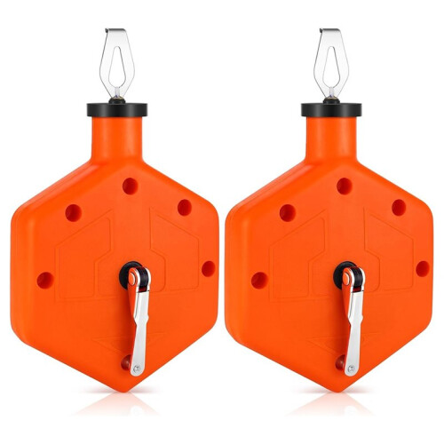 2 Pcs Chalk  Reel 100 Feet Tool Set for Marking in Construction and Carpentry