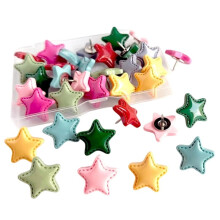 50 St Stjärnformade Push Pins för Anslagstavla, Blandade Färger Söta Dekorativa Knappnålar med Förvaringslåda