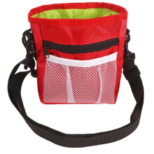 Pet Dog Training Treat Bag - Detachable Snack Reward Pouch with Interactive Features Red