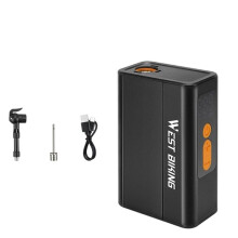 WEST BIKING Elektrische Automatische Luftpumpe Tragbarer Digitaler Inflator 120PSI 1500mAh Universelles US-Französisches UK-Ventil Schwarz