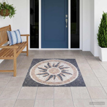 vidaXL Mosaikfliesen Sonnenmuster Mehrfarbig 120 x 120 cm aus Marmor