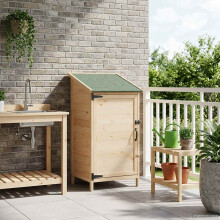 vidaXL Gartenschuppen Natur 59 x 56 x 113,5 cm Massivholz aus Fichte