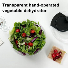 Salatspinner Hand-Dehydrator, Klare Schüssel mit Integriertem Sieb, Obst- und Gemüse-Trockner, Leicht zu Reinigendes Küchenwerkzeug